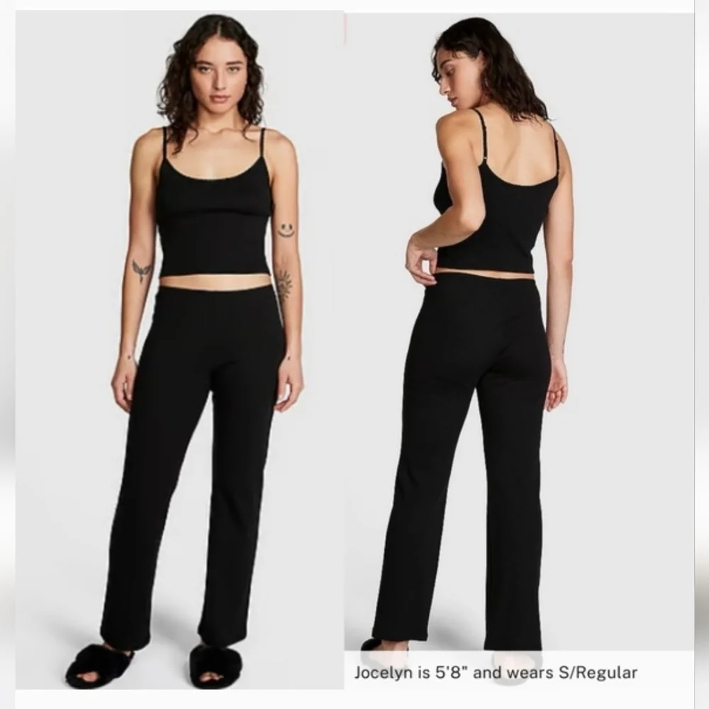 Victoria’s Secret Cotton Heart Pointelle Pajama Set Black LG - Picture 14 of 16